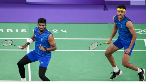Paris : India's Satwiksairaj Rankireddy and Chirag Shetty during the men's doubles badminton quarter