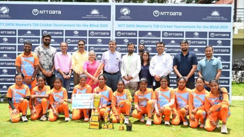 India Orange lifts the women’s T20 cricket tournament for the blind 2025