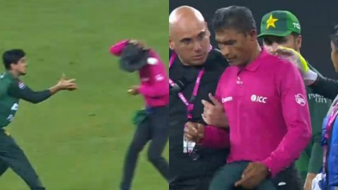 WATCH: PAK-UAE मैच में अंपायर के कान पर लगी बॉल, बीच में छोड़ना पड़ा मैच