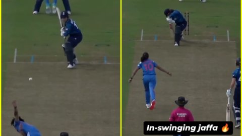 Renuka Singh ने दिलाई भुवनेश्वर कुमार की याद, बवाल इनस्विंग डालकर Tammy Beaumont को किया Bowled; देख