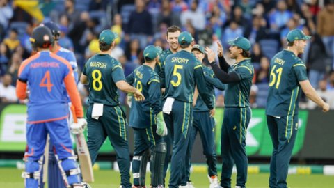 2nd T20I: Hazlewood and Marsh help Australia beat India by four wickets, take 1-0 lead (ld)