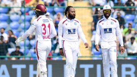 2nd Test: West Indies reach 26/1 at tea after India declare on 518/5