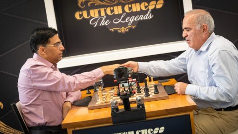 Kasparov takes 5-point lead as Vishy Anand loses on time on Day 2 of The Clutch Chess