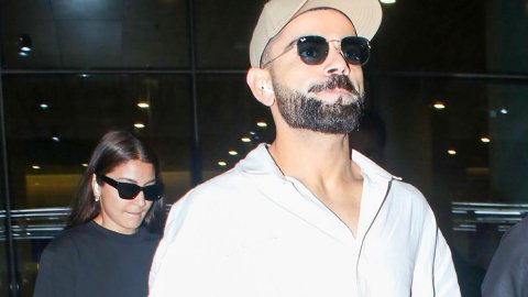 Mumbai: Virat Kohli and Anushka Sharma arrive at airport Kohli returns to India to join ODI squad for Australia tour
