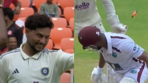 VIDEO: कुलदीप यादव ने डाली ड्रीम बॉल, शाई होप की गिल्लियां हवा में उड़ीं