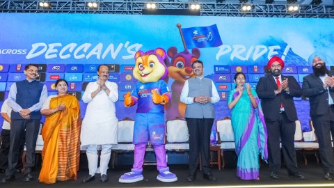 Maha CM Devendra Fadnavis unveils mascot, kit and logo of 'Pune Grand Tour' Cycling Competition