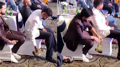 VIDEO: श्रेयस अय्यर ने ज़मीन पर रख दिया अवॉर्ड, लेकिन रोहित शर्मा ने अपने जेस्चर से जीत लिया दिल