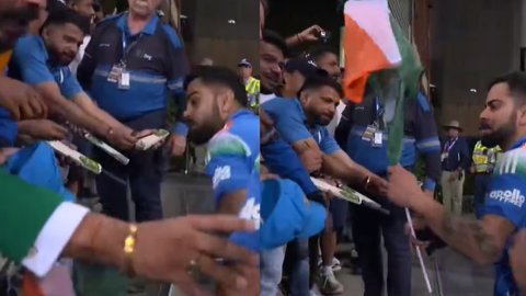 VIDEO: ज़मीन पर गिर गया था तिरंगा, फिर विराट कोहली ने उठाकर जीत लिए करोड़ों दिल