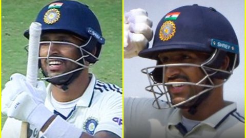 IND vs WI 1st Test: बंदूक की तरह उठाया बल्ला और जीत लिया दिल, सोशल मीडिया पर VIRAL हुआ Dhruv Jurel क IND vs WI 1st Test: बंदूक की तरह उठाया बल्ला और जीत लिया दिल, सोशल मीडिया पर VIRAL हुआ Dhruv Jurel क