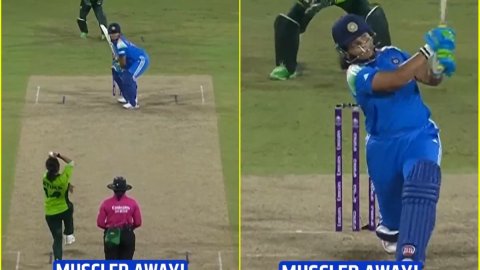 Richa Ghosh ने पाकिस्तानी कप्तान के उड़ाए होश, खड़े-खड़े Fatima Sana को मारा लंबा छक्का; देखें VIDEO