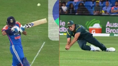 VIDEO: Nathan Ellis की रफ्तार पर चकमा खा गए Axar Patel, Xavier Bartlett ने हैरतअंगेज कैच लेकर भेजा प