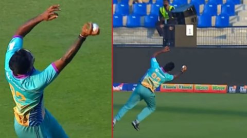 Abu Dhabi T10 2025: Isuru Udana की कमाल फील्डिंग, एक हाथ से दौड़कर पकड़ा धमाकेदार कैच; VIDEO 