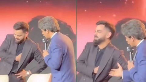 सुनील ग्रोवर के एक्ट पर किंग कोहली हुए आउट ऑफ कंट्रोल, हंसी से लोटपोट होकर पकड़ ली पसलियां; VIDEO वा