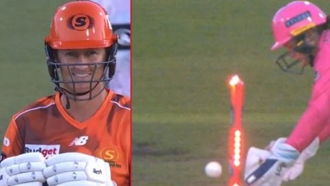 WBBL: Sophie Devine का अजीब स्टंप आउट! बॉल–कीपर और स्टंप की उलझन ने सभी को किया हैरान; VIDEO