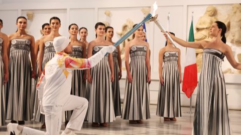 Flame for 2026 Milan-Cortina Winter Olympics lit in Ancient Olympia