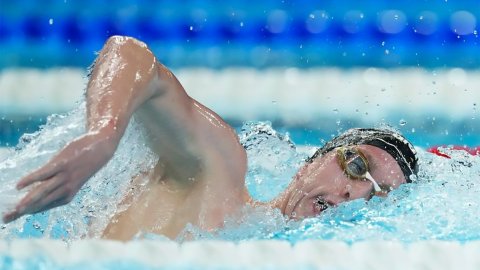 Paris : Daniel Wiffen of Ireland competes during the men's 1500m freestyle heats of swimming at the 