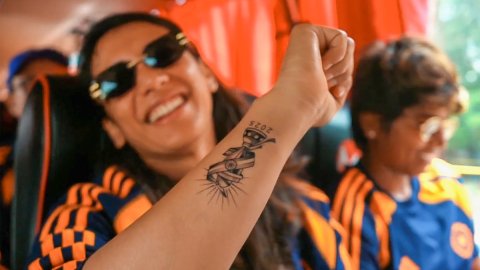 Mandhana joins Kaur, gets World Cup trophy inked on forearm