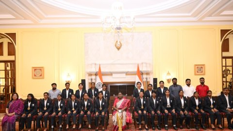 ‘Their success would inspire others’: President Murmu felicitates World Cup-winning Indian women’s b