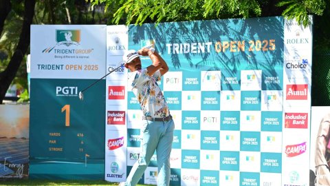 Trident Open 2025: Local lad Akshay Sharma joins Manu Gandas in the clubhouse lead on Day Two