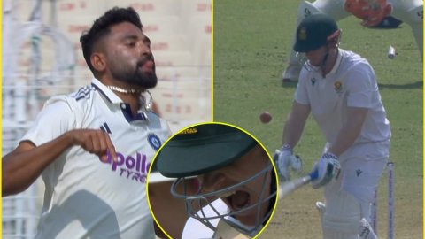 Mohammed Siraj ने बुलेट बॉल डालकर तोड़ा स्टंप, OUT होने के बाद देखने लायक था Simon Harmer का रिएक्शन