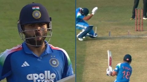 VIDEO: Ruturaj Gaikwad के सामने से गुज़री आग जैसी गेंद, Virat Kohli के शॉट ने रोक दी धड़कनें
