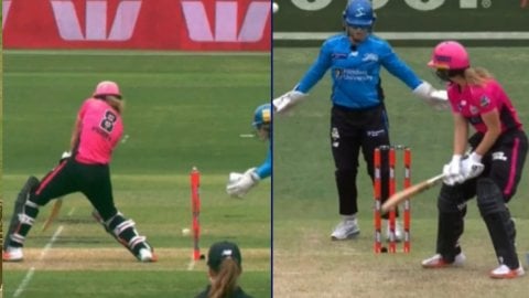 WBBL: किस्मत वाली Ellyse Perry! गेंद लगी स्टंप्स पर लेकिन बेल्स टस से मस नहीं; VIDEO