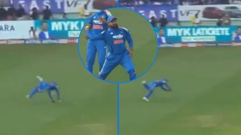 Rohit Sharma ने दिखाई पुरानी चमक, जबरदस्त डाइव लगाकर बचाया चौका और जीत लिया फैन्स का दिल; VIDEO