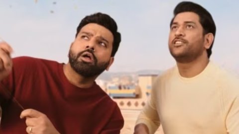 VIDEO: नई ऐड में दिखा रोहित-धोनी का ब्रोमांस, पड़ोसियों की पतंग काटते नजर आए दोनों क्रिकेटर