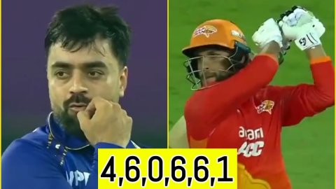 4,6,0,6,6,1: राशिद खान के काल बने अज़मतुल्लाह ओमरज़ाई, 1 ओवर में ठोके 23 रन; देखें VIDEO