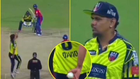 Tim David ने उतारी Sunil Narine की नकल, T10 Final में मिस्ट्री स्पिनर के बॉलिंग एक्शन में की गेंदबाज