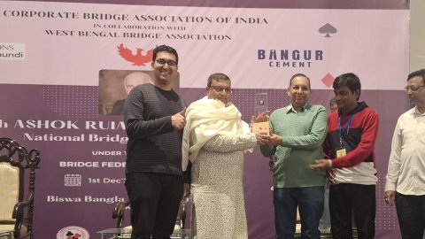 Winter National Bridge: Rajeshwar Tiwari & Shubham Acharya  lead field in Match Point Pairs Event