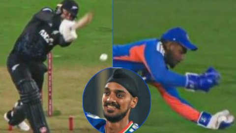 VIDEO: Arshdeep की लेहराती गेंद, Sanju Samson का एक हाथ से हैरतअंगेज़ कैच, Devon Conway को इस तरह कि