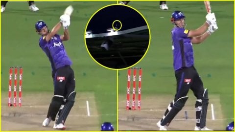 Beau Webster ने Xavier Bartlett को मारा 105 मीटर का मॉन्स्टर छक्का, Ninja Stadium की छत पर गिरी गेंद