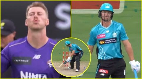 Riley Meredith ने फेंका आग उगलता यॉर्कर, Jack Wildermuth के उड़ गए तोते; देखें VIDEO