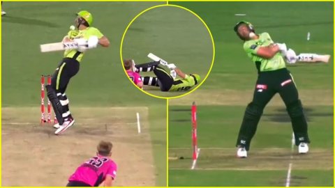 Sam Curran ने Daniel Sams के हेलमेट पर लगा सनसनाता बॉल, जमीन पर गिरा लंबे कद का बल्लेबाज़; देखें VID