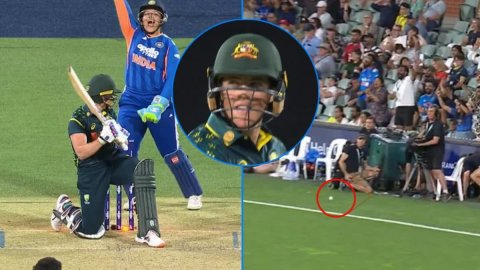 VIDEO: Grace Harris को स्लॉग स्वीप पड़ा भारी, गेंद को बाउंड्री के पार पहुंचाने के साथ खुद ही गिरा दी