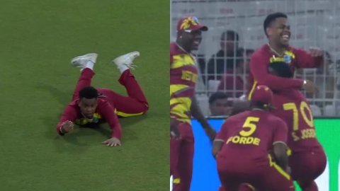 VIDEO: शिमरोन हेटमायर ने बाउंड्री पर कर दिखाया करिश्मा, पकड़ा 'कैच ऑफ द टूर्नामेंट?'