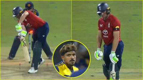 Jos Buttler के तो उड़ गए तोते, Maheesh Theekshana ने ऐसी बवाल बॉल से किया क्लीन बोल्ड; देखें VIDEO