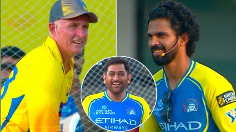 VIDEO: ऋतुराज गायकवाड़ की गेंद पर माइकल हसी ने जड़ा छक्का, धोनी का मजेदार रिएक्शन हुआ वायरल