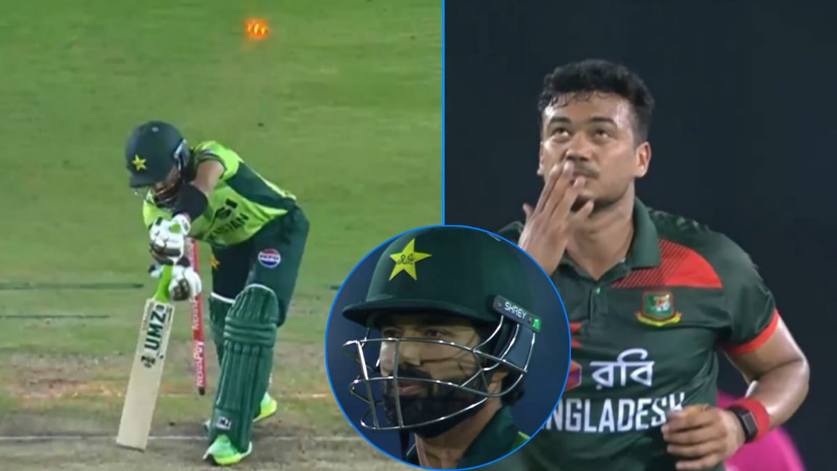 Taskin Rizwan VIDEO: Taskin Ahmed की कहर बरपाती गेंद, Mohammad Rizwan को क्लीन बोल्ड ...