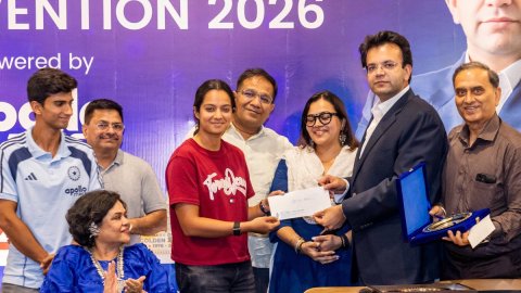 DDCA Prez Jaitley hands Pratika Rawal ₹51 lakh reward as SJFI's Golden Jubilee Convention concludes