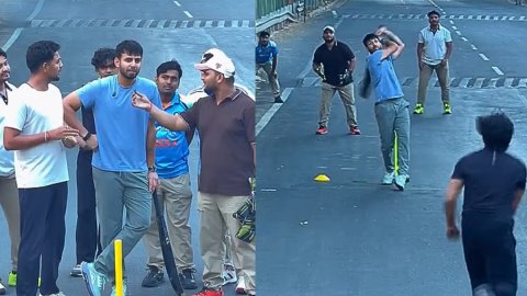 VIDEO: RCB के जितेश शर्मा ने खेला गली क्रिकेट, 15 गेंदों में बना दिए 40 रन