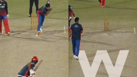 KL Rahul vs Nabi IPL 2026 nets: Rahul bowled on inswinger viral moment
