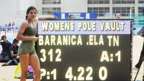 National Indoor Athletics: Pole vaulter Baranica Elangovan raises bar to 4.22m, enters record books