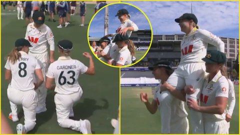 Alyssa Healy का रिटायरमेंट-डे बना बेहद खास, Ellyse Perry और Ash Gardner ने कैप्टन को कंधें पर बैठाकर