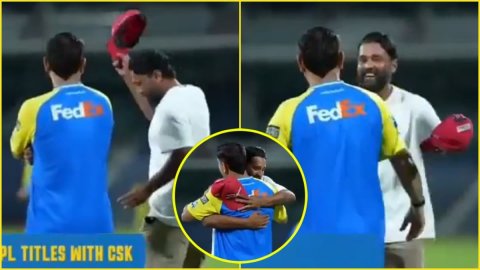 पहले उतारा कैप और फिर Thala को गले से लगाया, CSK कैंप से सामने आया MS Dhoni और Murali Vijay का दिल छ