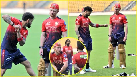 Jordan Cox के गुरु बने Virat Kohli, RCB के प्रैक्टिस सेशन में दिया बैटिंग का ज्ञान; देखें VIDEO