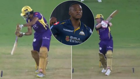 VIDEO: कगिसो रबाडा ने मचाया गेंद से कहर, रघुवंशी और सेफर्ट को अपने जाल में फंसाकर KKR की हालत कर दी 