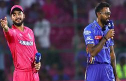 Rain stops in Guwahati MI won the toss and chose to bowl against RR Hardik Pandya makes a comeback