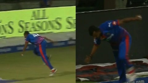 WATCH: T Natarajan ने उल्टा भागते हुए पकड़ा गजब कैच, ऐसे खुद को बाउंड्री पार जाने से बचाया